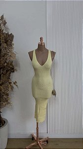 Vestido tricô amarelo