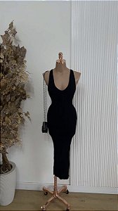 Vestido tricô preto