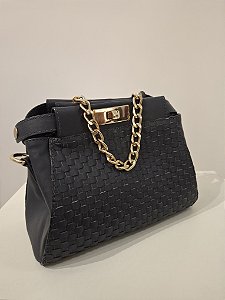 Bolsa Couro Tresse Alça Pequena Corrente
