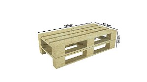 Banco Sem Encosto Pallet Madeira 120x60x30 cm