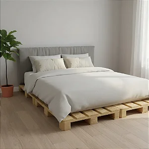 Cama De Pallet Tamanho Queen 200x160x15 Cm