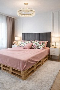 Cama De Pallet Tamanho Queen 200x160x30 Cm