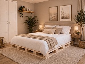 Cama Pallet Casal Padrão 188x140x15 Cm