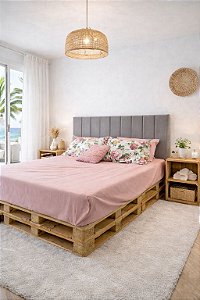 Cama Pallet Casal 188x140x30 Cm Fabricado