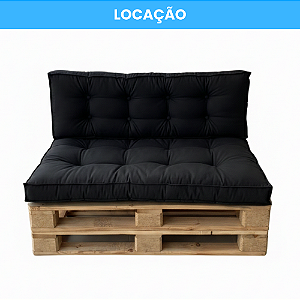 Locação Sofá de Pallet 1,20m x 0,80m com Estofado Preto Acquablock