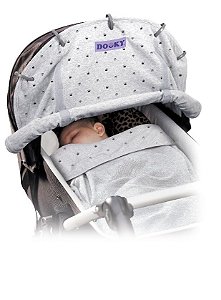 Capa Universal para Carrinho de Bebê Coroa Cinza Claro Dooky - 1310