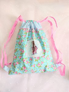 Bolsa Ballet Mochilinha Floral Verde