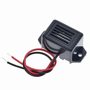 Buzzer 12V Alarme 85dB Preto