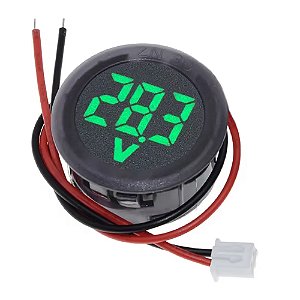 Voltímetro Digital Verde 12v Redondo Dc 4-100v Painel Som Auto