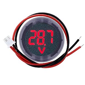 Voltímetro Digital Vermelho 12v Redondo Dc 4-100v Painel Som