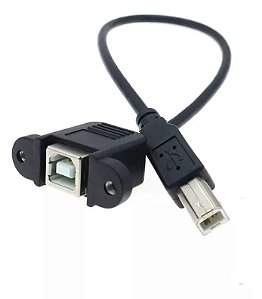 Cabo Impressora Macho Fêmea Extensor Usb B 45cm Genérico
