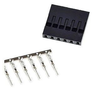 Kit 50 Conectores Dupont 6 Vias Macho com Terminal