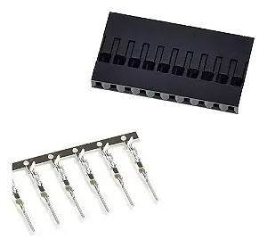 Kit 5 Conectores Dupont de 10 Vias Macho com Terminal