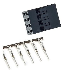 Kit 50 Conectores Dupont 8 Vias Macho com Terminal