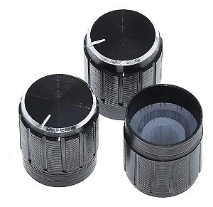100 Knob para Potenciômetro Eixo Estriado 6mm
