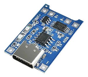 Kit 10 Módulos Carregador Bateria Lítio Tp4056 1A USB Tipo C