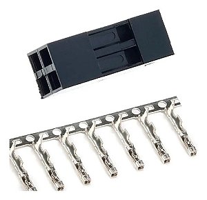 Kit 10 Conectores Dupont Duplo 2x2 4 Vias Fêmea