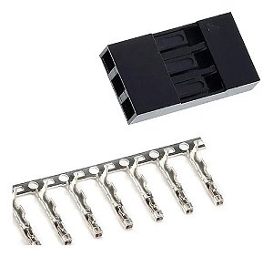 Kit 10 Conectores Dupont 3 Vias Fêmea com Terminal