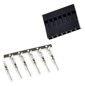 Kit 20 Conectores Dupont 7 Vias Macho com Terminal