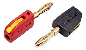2 Pares Conector Banana 4mm 32A Banhado Ouro
