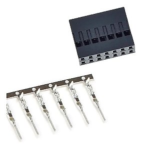 Kit 50 Conectores Dupont Duplo 2x7 14 Vias Macho