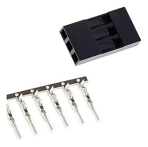 Kit 50 Conectores Dupont 3 Vias Macho com Terminal