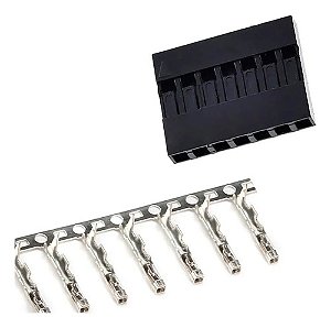 Kit 50 Conectores Dupont 7 Vias Fêmea com Terminal