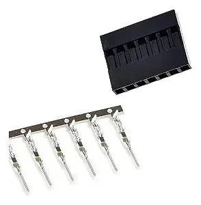 Kit 50 Conectores Dupont 7 Vias Macho com Terminal