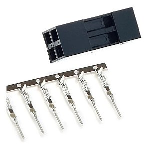 Kit 5 Conectores Dupont Duplo 2x2 4 Vias Macho