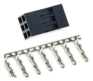 Kit 5 Conectores Dupont Duplo 2x3 6 Vias Fêmea