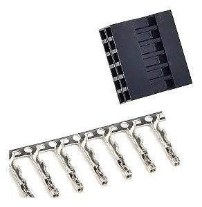 Kit 5 Conectores Dupont Duplo 2x6 12 Vias Fêmea