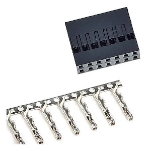 Kit 5 Conectores Dupont Duplo 2x7 14 Vias Fêmea