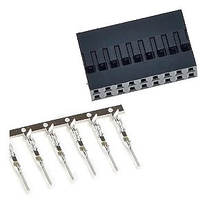 Kit 5 Conectores Dupont Duplo 2x9 18 Vias Macho