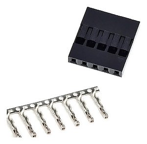 Kit 20 Conectores Dupont 5 Vias Fêmea com Terminal