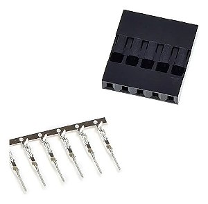 Kit 5 Conectores Dupont de 5 Vias Macho com Terminal