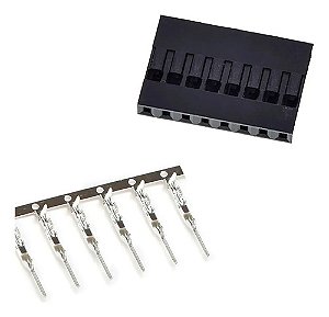 Kit 10 Conectores Dupont 8 Vias Macho com Terminal