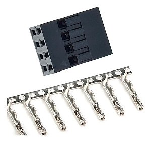 Kit 20 Conectores Dupont 8 Vias Fêmea com Terminal