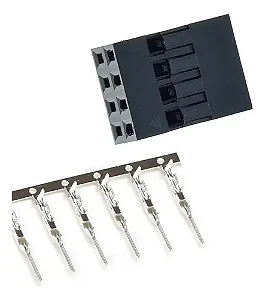 Kit 5 Conectores Dupont de 8 Vias Macho com Terminal