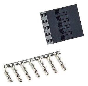 Kit 50 Conectores Dupont 10 Vias Fêmea com Terminal