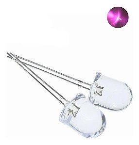 Kit 10 Peças LED Alto Brilho 10mm Rosa