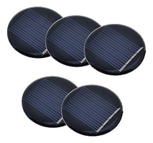 5 Mini Placa Célula Solar Fotovoltaica Redonda 2V 35Ma 36mm
