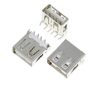 10X Conector USB Fêmea 90 Graus Tipo a
