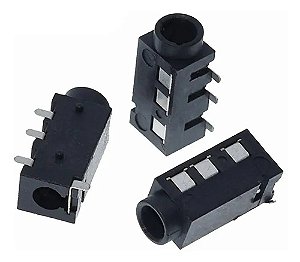15X Conector P2 Fêmea Pj-320D 4 Pinos Smj