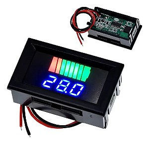 Voltímetro DC LED Medidor Indicador Nível Carga 12 - 60V
