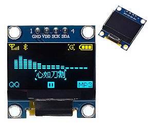 Display OLED 0.96 Gráfico I2C 128x64 Arduino Várias Cores Azul-Amarelo