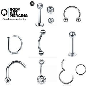Vincoletto_piercing - Perfuração de piercing na sobrancelha com joia em aço  cirúrgico 316L