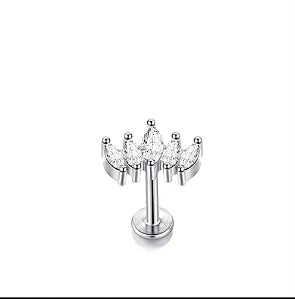 Labret de coroa com zirconia