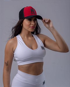 Boné Trucker Vemelho com Tela Preta Johnny Person