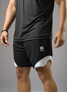 Short Dry Fit Recomeço Preto com Detalhes Branco.