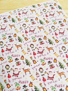 Papel Crepom de Natal 22 - Canções de Natal - 30 unid